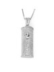 14K Gold Mezuzah Pendant with Elegant Flowing Lines & Shin