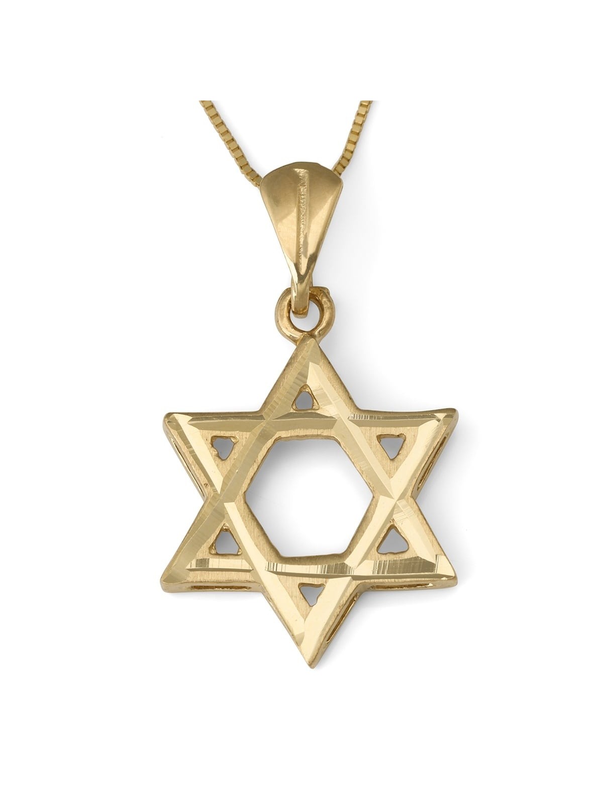 14K Gold Smooth Cut-Out Star of David Pendant