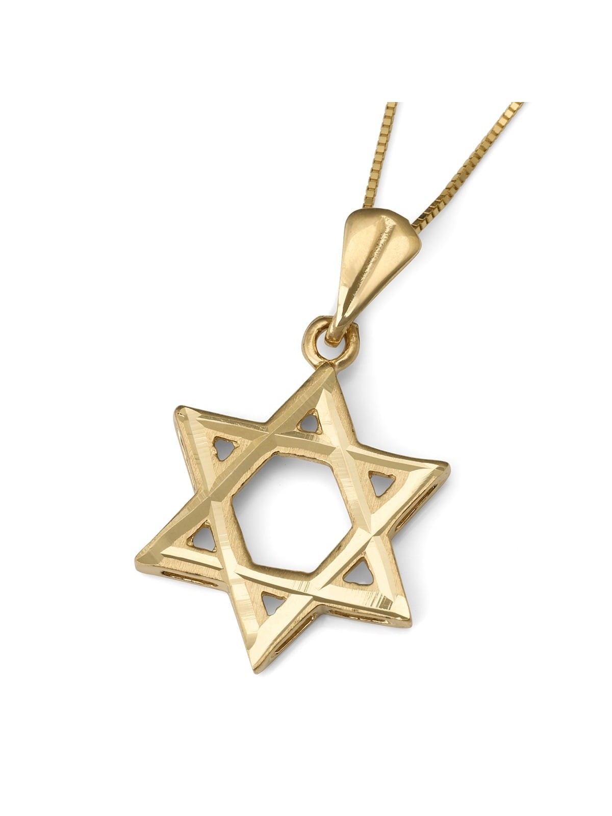 Pendentif étoile de David à découpe lisse en or 14 carats