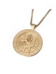 Pendentif circulaire Lion de Juda Jérusalem en or 14 carats pour hommes