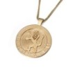 14K Gold Men's Circular Lion of Judah Jerusalem Pendant