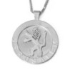 14K Gold Men's Circular Lion of Judah Jerusalem Pendant