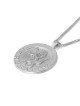 Pendentif circulaire Lion de Juda Jérusalem en or 14 carats pour hommes