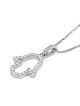 14K White Gold Hamsa Pendant with Diamonds