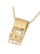 14K Gold Hamsa Folded Tab Ruby Pendant Necklace - Yellow or White Gold