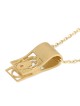 14K Gold Hamsa Folded Tab Ruby Pendant Necklace - Yellow or White Gold