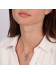 Women's 14K Yellow Gold Healing and Holy Names Shield Pendant with Tur