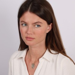 Women's 14K Yellow Gold Healing and Holy Names Shield Pendant with Tur