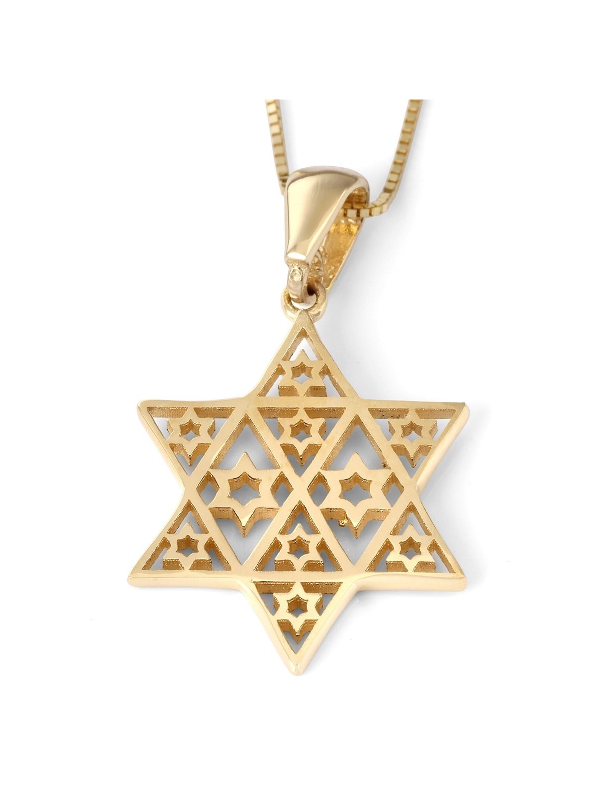Composite Star of David 14K Gold Pendant Necklace