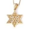 Composite Star of David 14K Gold Pendant Necklace