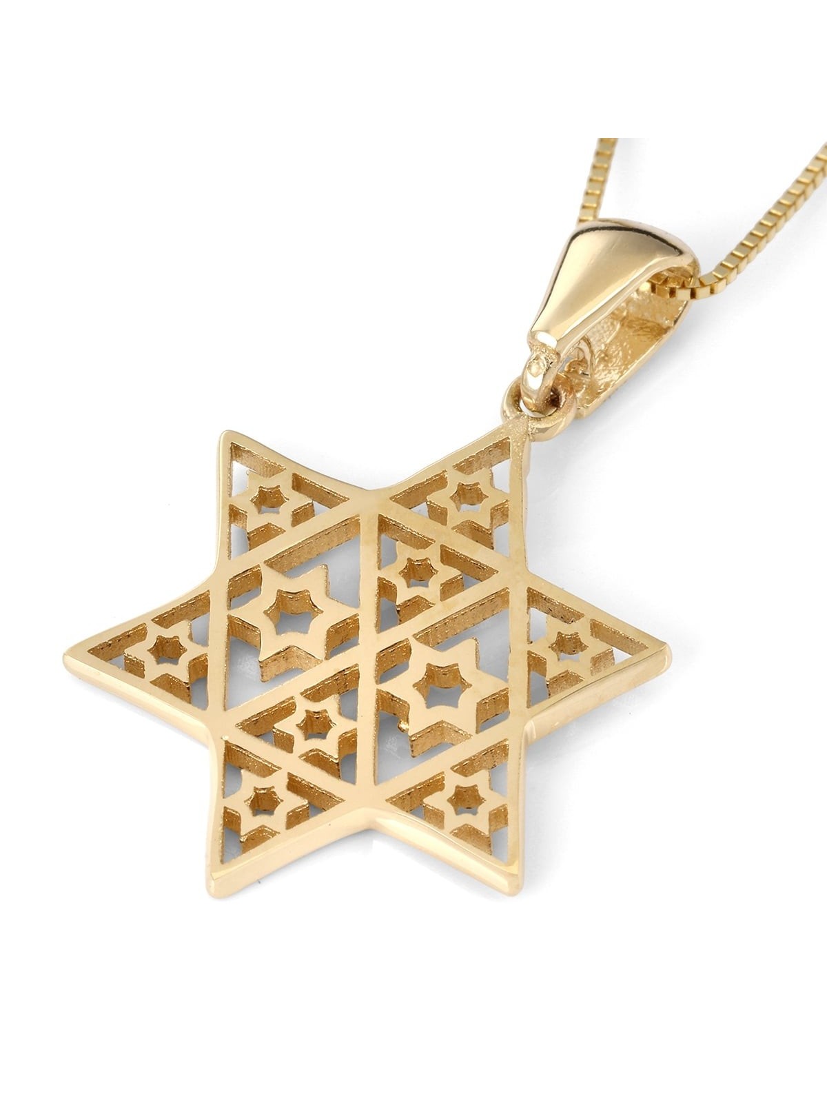 Composite Star of David 14K Gold Pendant Necklace