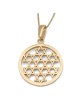 Round Star of David Compound 14K Gold Pendant Necklace