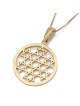 Collier pendentif rond étoile de David composé en or 14 carats