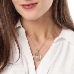 14K Yellow Gold Hoshen Shema Yisrael Pendant Necklace - Unisex