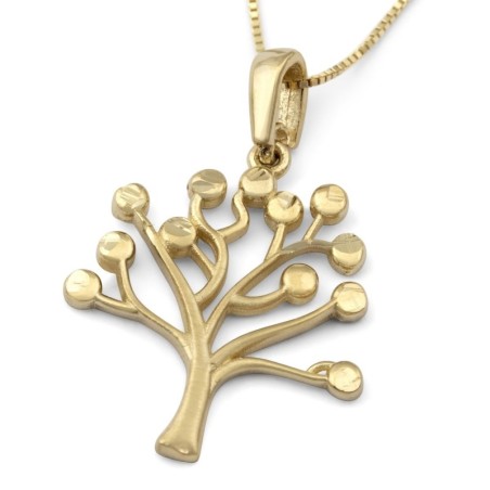 Collier pendentif arbre de vie en or 14 carats