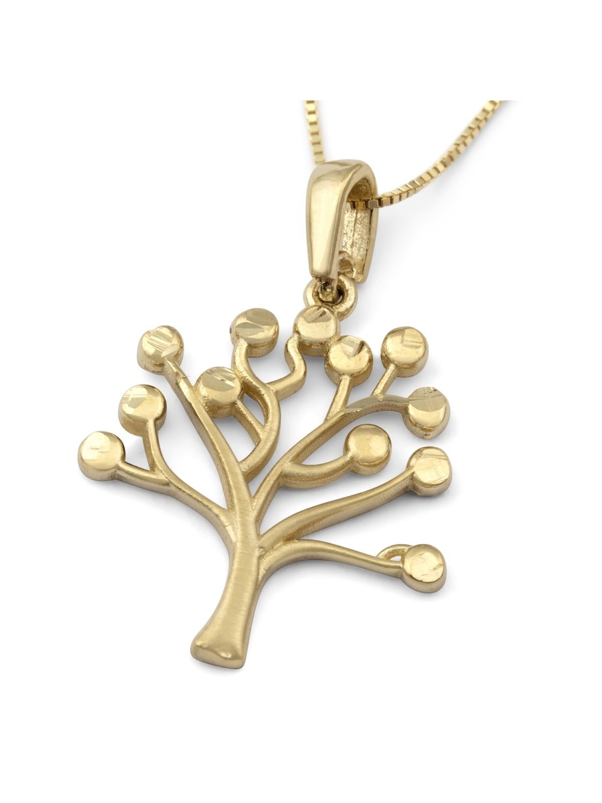 14K Gold Tree of Life Pendant Necklace