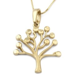 14K Gold Tree of Life Pendant Necklace