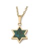 14K Gold Women's Star of David Pendant Necklace with Eilat Stone