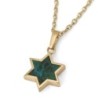 14K Gold Women's Star of David Pendant Necklace with Eilat Stone