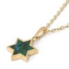 14K Gold Women's Star of David Pendant Necklace with Eilat Stone
