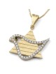 Diamond-Accented 14K Yellow Gold Star of David Pendant Necklace With D