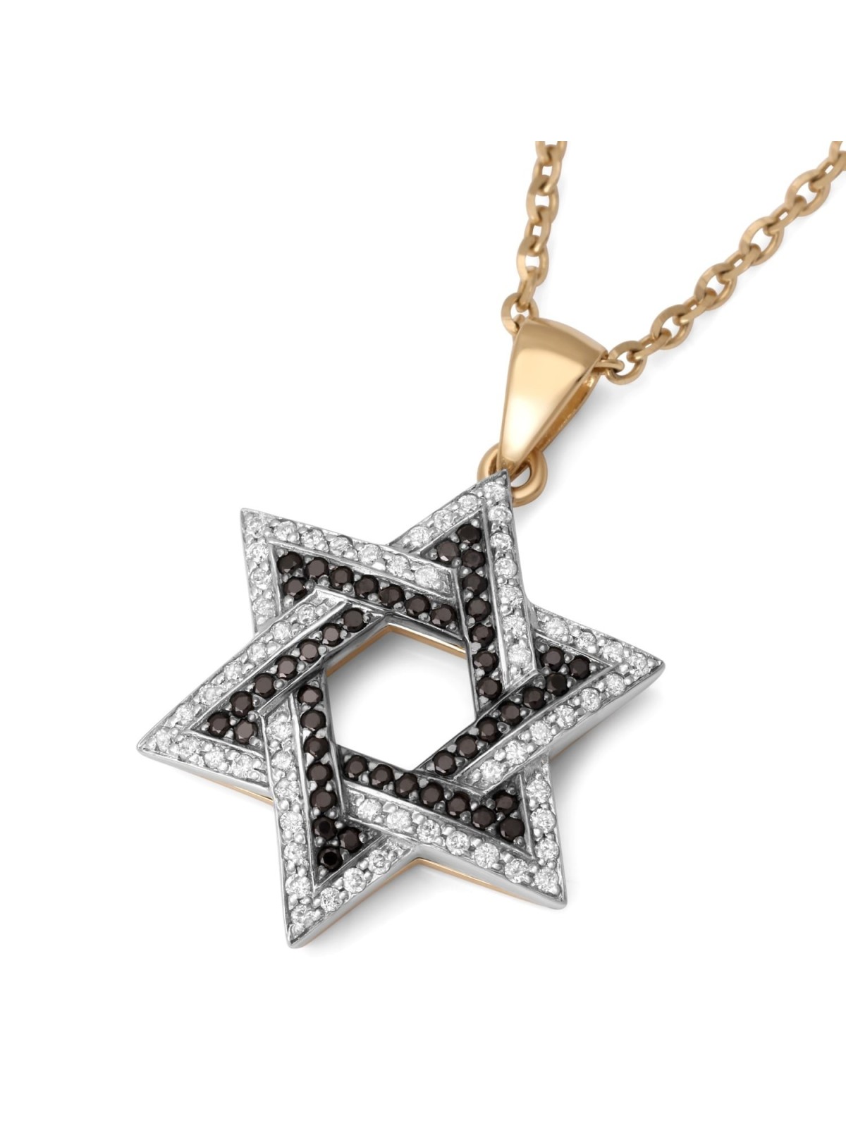 Anbinder Jewelry Two-Toned 14K Gold Star of David Pendant With White a
