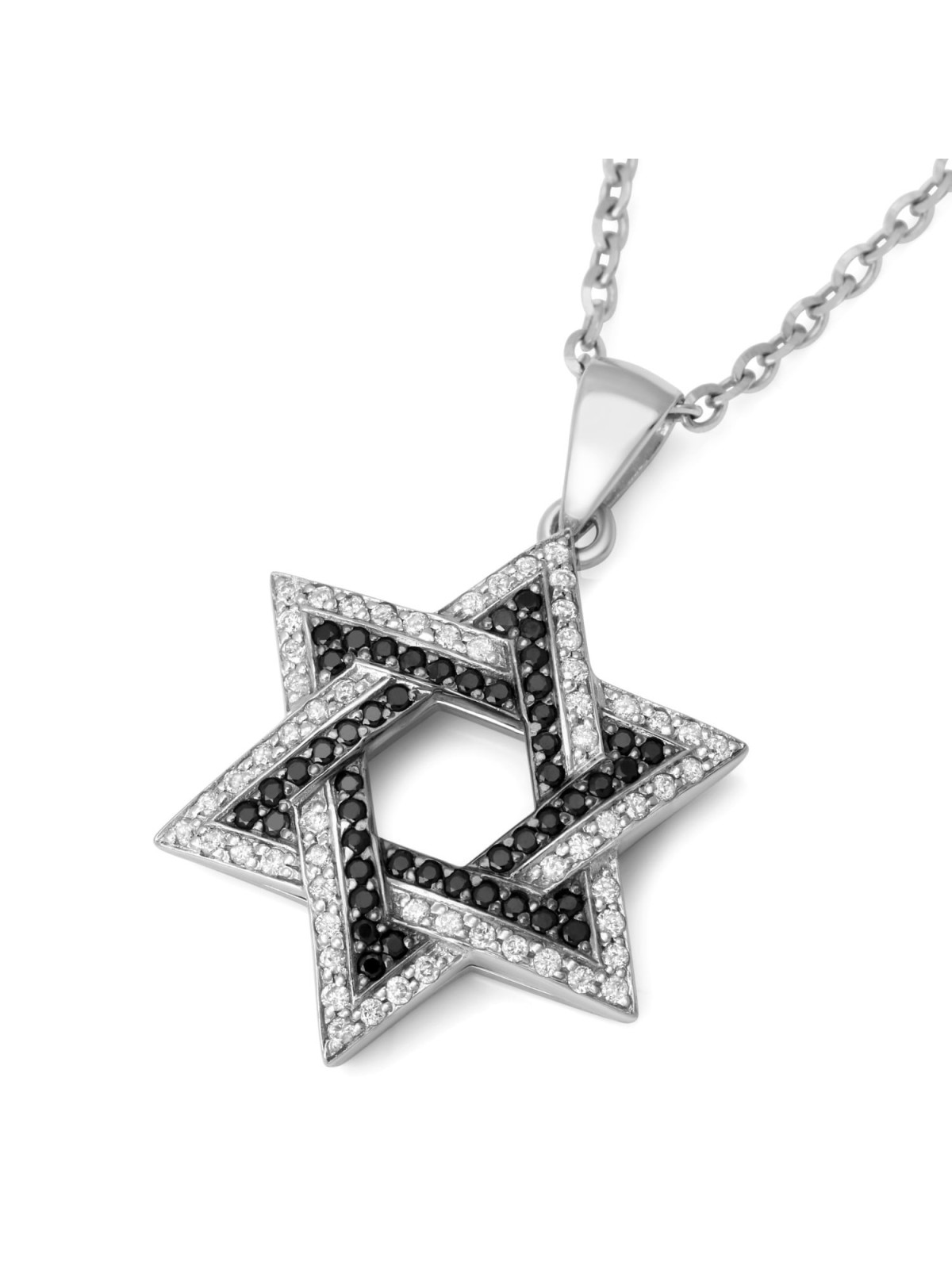 Anbinder Jewelry Two-Toned 14K Gold Star of David Pendant With White a