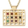 Modern 14K Yellow Gold Hoshen Pendant Necklace