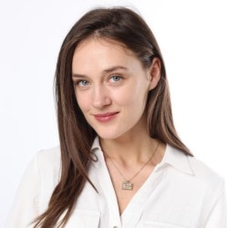 Modern 14K Yellow Gold Hoshen Pendant Necklace