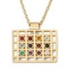 Modern 14K Yellow Gold Hoshen Pendant Necklace