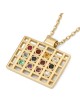 Collier pendentif Hoshen moderne en or jaune 14 carats