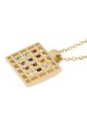 Modern 14K Yellow Gold Hoshen Pendant Necklace