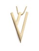 14K Gold Stylish Hebrew Letter Shin Pendant Necklace (Choice of Colors