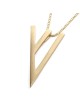 14K Gold Stylish Hebrew Letter Shin Pendant Necklace (Choice of Colors