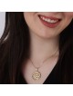 Collier pendentif rond Shema Yisrael en or 14 carats (Deutéronome 6:4)