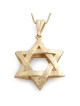 Luxurious 14K Gold Interlocking Star of David Pendant Necklace