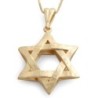 Luxurious 14K Gold Interlocking Star of David Pendant Necklace