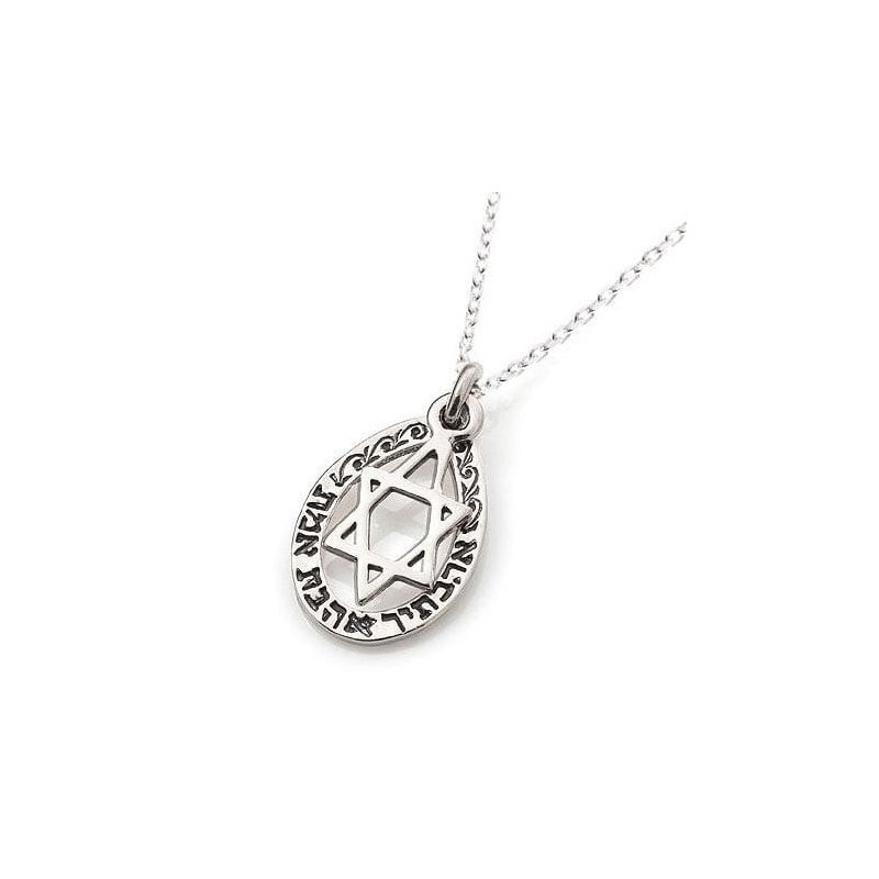 Collier étoile de David en argent sterling - Amour