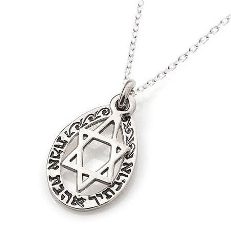 Collier étoile de David en argent sterling - Amour