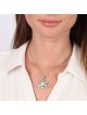 Pendentif étoile de David florale en or 14 carats avec 109 diamants