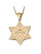 Pendentif étoile de David florale en or 14 carats avec 109 diamants