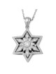 14K Gold Floral Star of David Pendant With 109 Diamonds