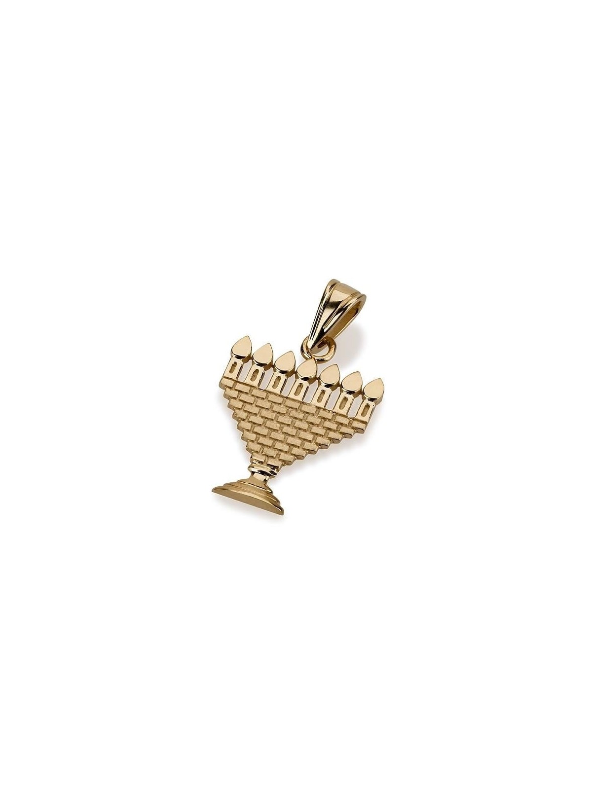 14K Gold Menorah Pendant Necklace