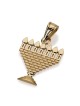 Collier pendentif menorah en or 14 carats
