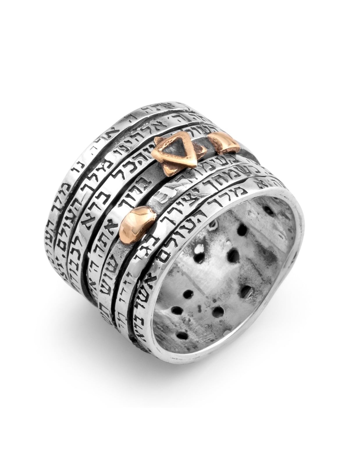 Seven Blessings Spinner Jewish Wedding Ring in 925 Sterling Silver and