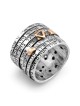 Seven Blessings Spinner Jewish Wedding Ring in 925 Sterling Silver and