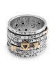 Seven Blessings Spinner Jewish Wedding Ring in 925 Sterling Silver and