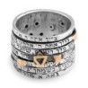 Seven Blessings Spinner Jewish Wedding Ring in 925 Sterling Silver and