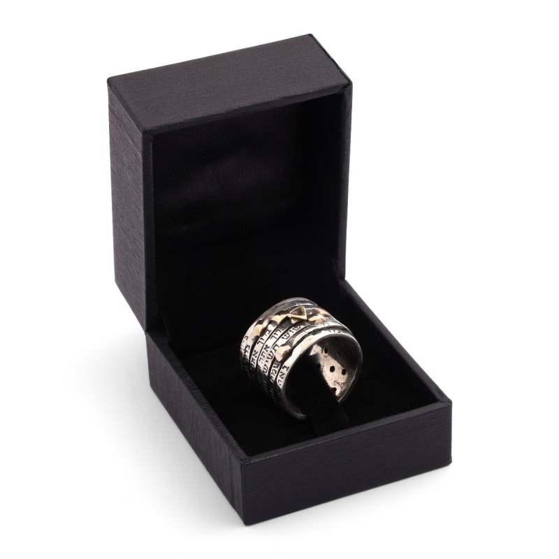 Seven Blessings Spinner Jewish Wedding Ring in 925 Sterling Silver and
