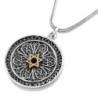 Deluxe Silver Ana Bekoach Pendant Necklace with Gold Star of David and